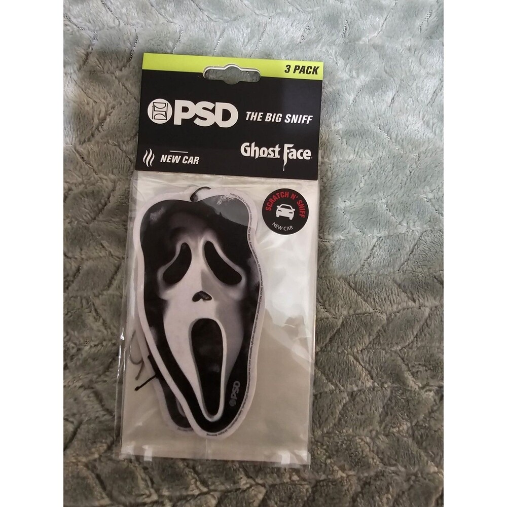 PSD The Big Sniff Ghost Face Hanging Car Air Freshener New Car Scent 3 Pack